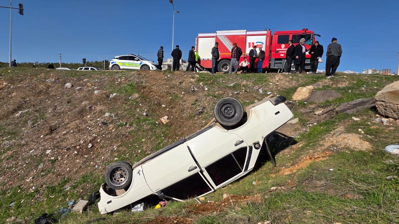 Kahramanmaraş’ta takla atan otomobilin sürücüsü yaralandı